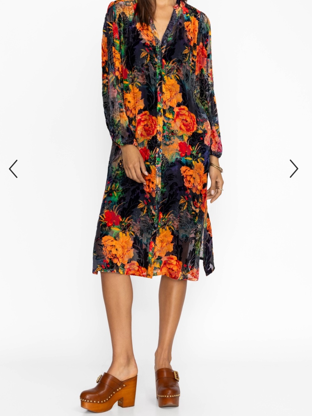 Johnny Was Kaftan velvet sheer dress size PM
